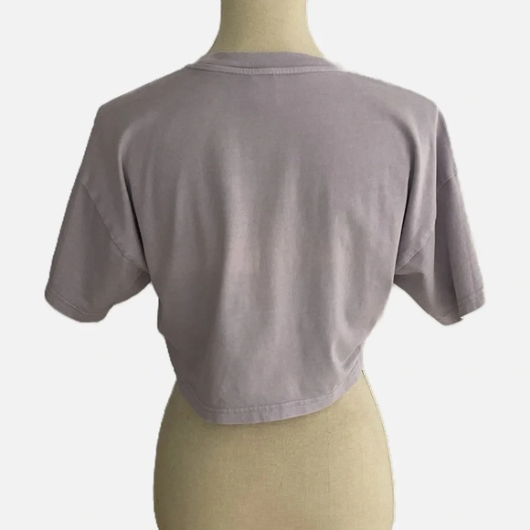 TNA Aritzia Laid Back T-Shirt Small Cropped Classic Fit Crewneck Boxy Lilac - Picture 2 of 10